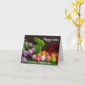 Carte Pâques fracassantes [pickleball] (Fleur jaune)