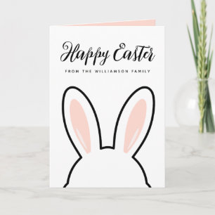 Carte Pâques Heureux Oreilles de Lapin Mignon Minimalist