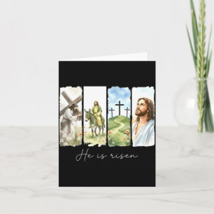 Carte Pâques Jésus Ressuscité 4 Scènes Chrétiens Hommes