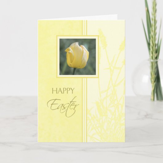 Carte Pâques Joyeuse Tulip Jaune (Devant)