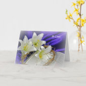 Carte Pâques mensonges sur la Bible (Fleur jaune)