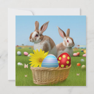 Carte Pâques mignonne lapin pour l'humeur positive Poste