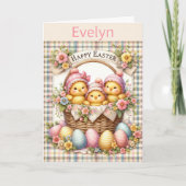 Carte Pâques mignonnes Ajouter le nom de l'enfant Grand- (Devant)