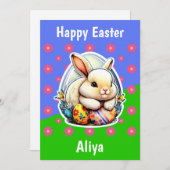 Carte Pâques Motif Pâques Boulet Rose (Devant / Derrière)