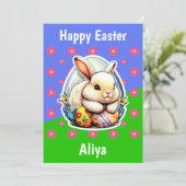 Carte Pâques Motif Pâques Boulet Rose (Debout devant)