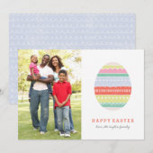 Carte Pâques OEuf Couché - Crimson (Devant / Derrière)