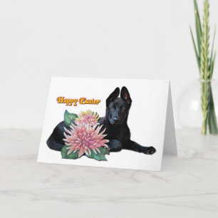 Carte Pâques Pâques Pâques Mignonne Black Shepherd Pup