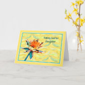Carte Pâques pour fille et famille (Fleur jaune)