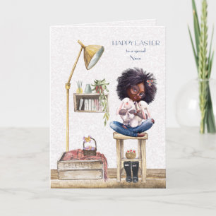 Carte Pâques pour la nièce Africaine Américaine