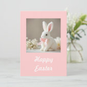 Carte Pâques rose avec Bunny (Debout devant)