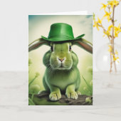 Carte Pâques/Saint Patrick's Day Bunny (Fleur jaune)