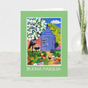 Carte Pâques "Spring Garden" - Salutation italienn