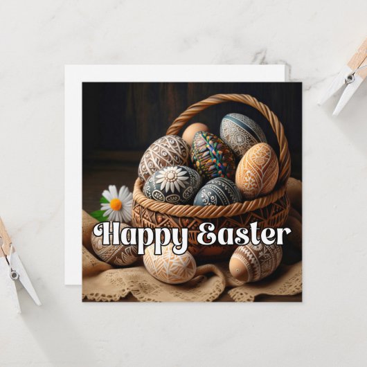 Carte Pâques Très Heureuses (Devant/Arrière en situation)