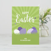Carte Pâques Ultra Violet & Vert Happy (Debout devant)
