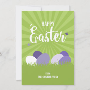Carte Pâques Ultra Violet & Vert Happy