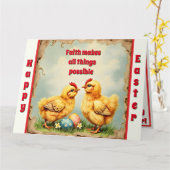 Carte Pâques Vintage 2 Petite Collection Vacances Poulet (Fleur jaune)