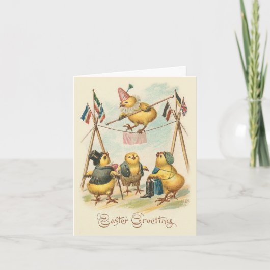 Carte Pâques vintage Avec Chaussons De Cirque (Devant)