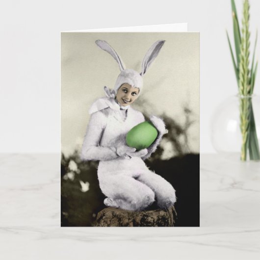 Carte Pâques vintage Jolie Bunny (Devant)