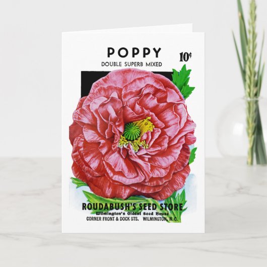 Carte Paquet de semences Vintage Poppy (Devant)