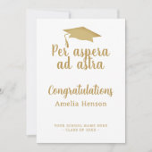 Carte Par aspera ad astra Latin Congrat Graduation Cap (Devant)