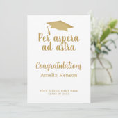 Carte Par aspera ad astra Latin Congrat Graduation Cap (Debout devant)