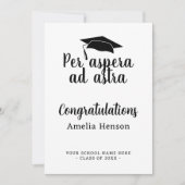 Carte Par aspera ad astra Latin Congrat Graduation Cap (Devant)
