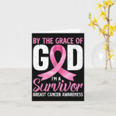 Carte Par la grâce Dieu I#39 ; m A Survivor Cancer du se (Fleur jaune)