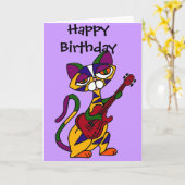 Carte PAR le chat frais jouant la bande dessinée de (Fleur jaune)