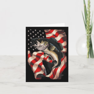 Carte Par Pêche Drapeau Américain 4 juillet Pour Pêcheur
