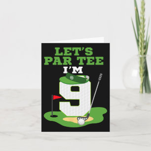 Carte Par Tee J'ai 9 ans Anniversaire Golf Thème