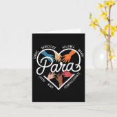 Carte Para Heart enseignant paraprofressionnel paraéduca (Fleur jaune)