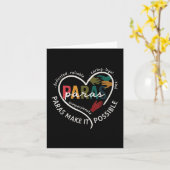 Carte Para Heart enseignant paraprofressionnel paraéduca (Fleur jaune)
