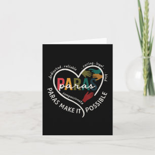 Carte Para Heart enseignant paraprofressionnel paraéduca