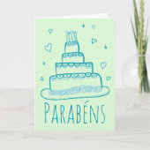 Carte Parabens de Noivado Casamento Bolo de Noiva Belo (Devant)