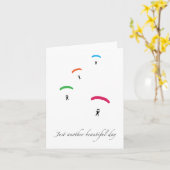 Carte Parachutes colorés (Fleur jaune)