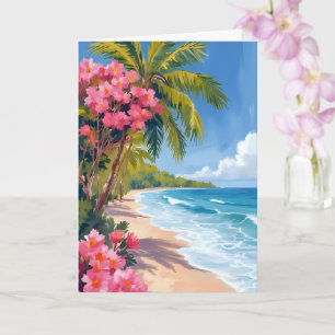 Carte Paradis de plage tropicale Peinture océanique