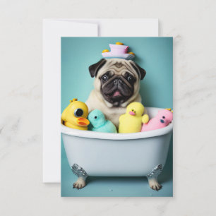 Carte Paradis du Pug : Une Beauté de Bain dans la Baigno