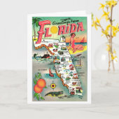 Carte Paradis Floride de style vintage (Fleur jaune)