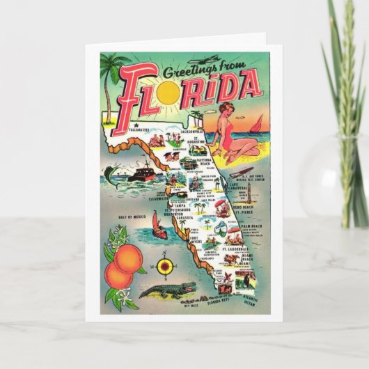 Carte Paradis Floridien Vintage (Devant)