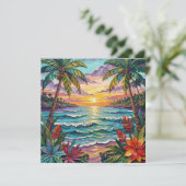 Carte Paradis Tropical | Bord de Mer Vide (Debout devant)