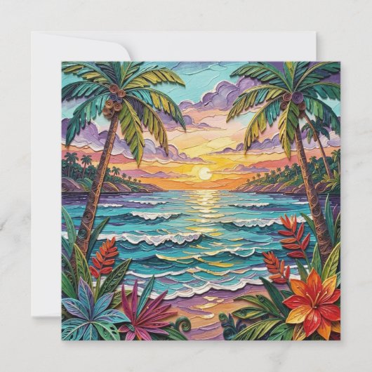 Carte Paradis Tropical | Bord de Mer Vide (Devant)