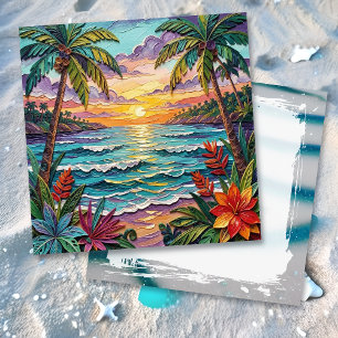 Carte Paradis Tropical Bord de Mer Vierge