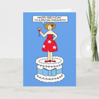 Carte Paramedic Happy Birthday Cartoon Lady