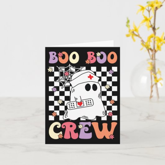 Carte Paramètre Emt Ems super Boo Boo Crew Nurse Ghost (Fleur jaune)