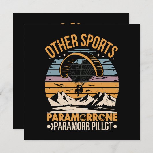 Carte Paramotor Pilot Paramotoring (Devant / Derrière)