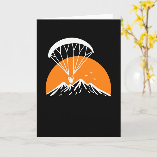 Carte Paramotorisation Vintage rétro (Fleur jaune)