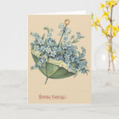 Carte Parapluie bleu Oublier-Moi-Ne-Pas (Fleur jaune)