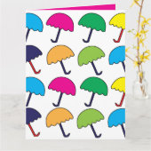 Carte Parapluie coloré (Fleur jaune)