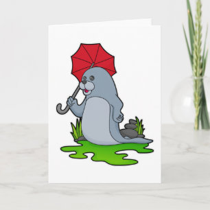 Carte Parapluie de phoque pluvieux