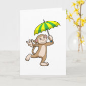 Carte Parapluie de pluie singe (Fleur jaune)